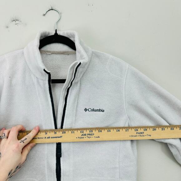 Columbia Women's White Full Zip Fleece Jacket Funnel Collar Size Small - Picture 5 of 8